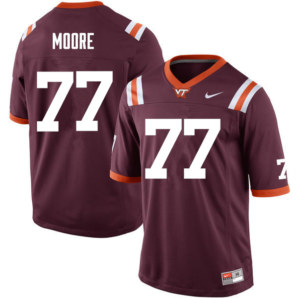 Men #77 Demetri Moore Virginia Tech Hokies College Football Jerseys Sale-Maroon
